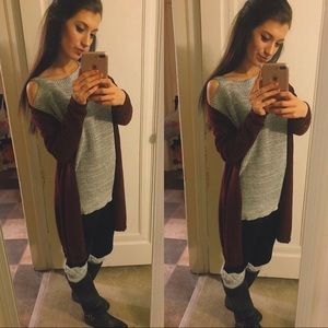 Deep burgundy cardigan